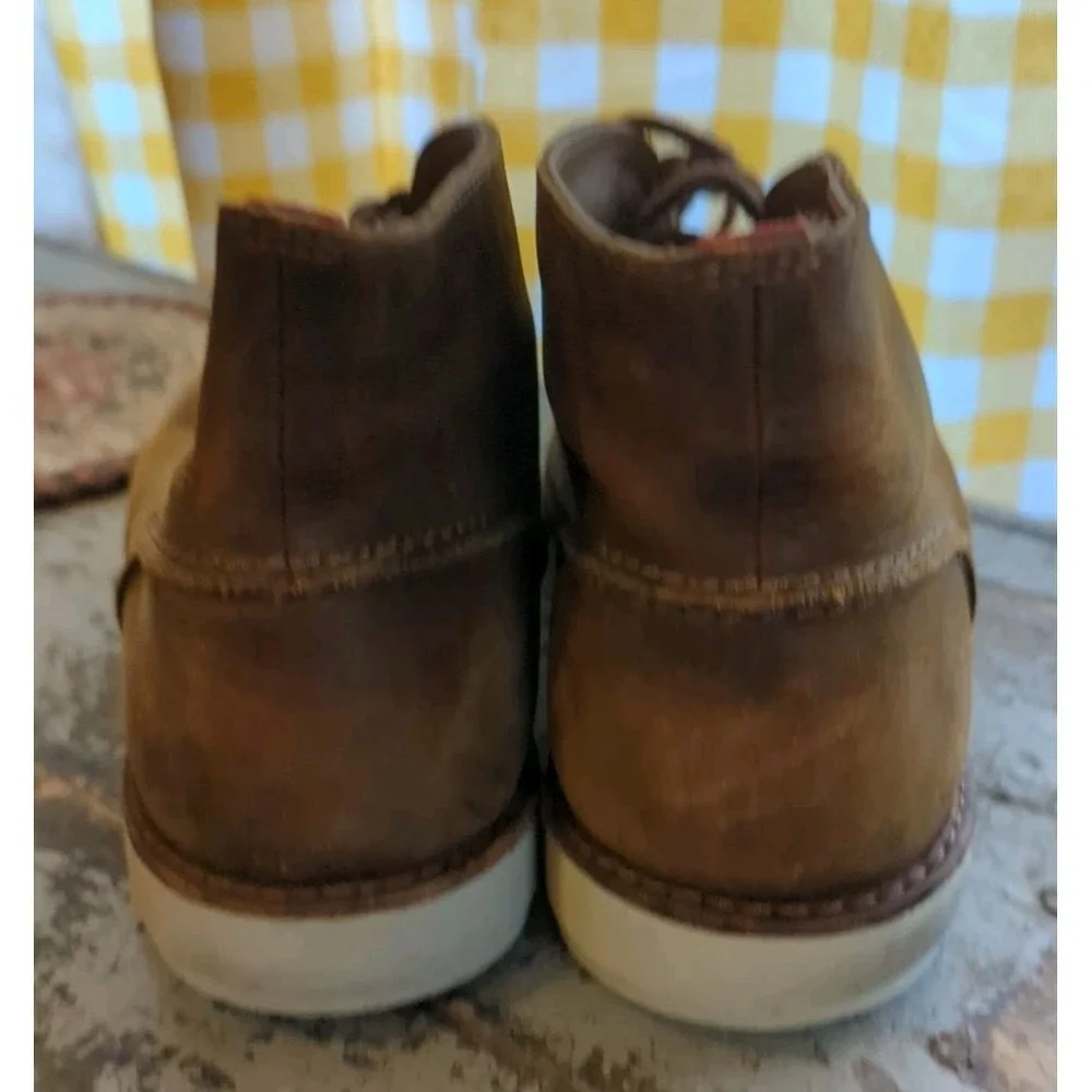 Clarks C&J TOR England Distressed Brown Leather Chukka Boots Men's Size‎ 13 M